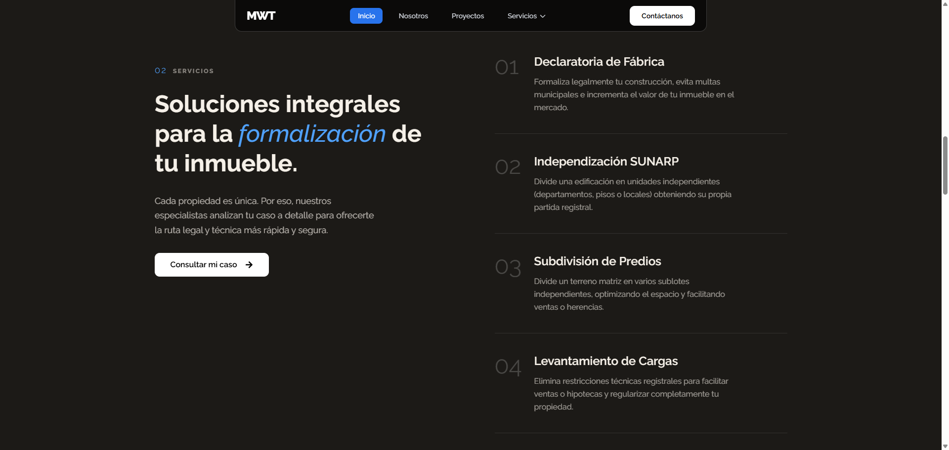MWTrazo Arquitectura - Web Profesional de varias páginas